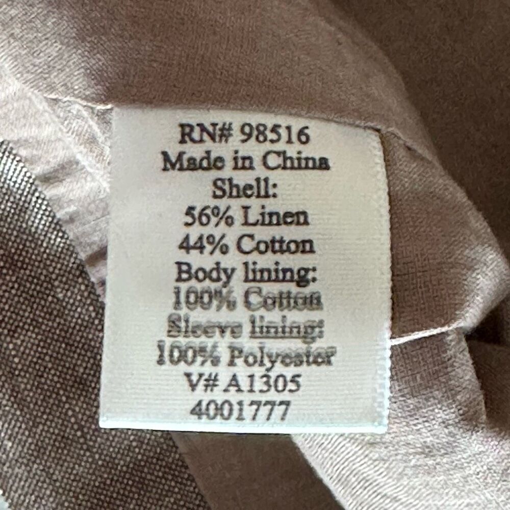 Coldwater Creek Linen Blend Blazer Womens 4‎ Brown Business Casual - Picture 7 of 12